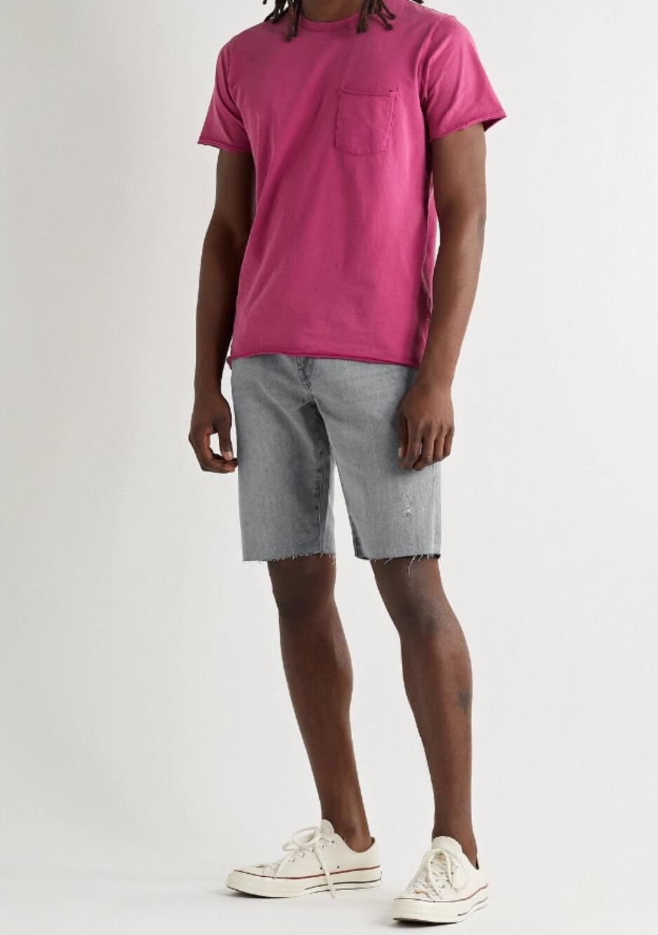 FRAME Men's L'Homme Cut Off Short 29 Tornado Grey Denim Organic Cotton Blend